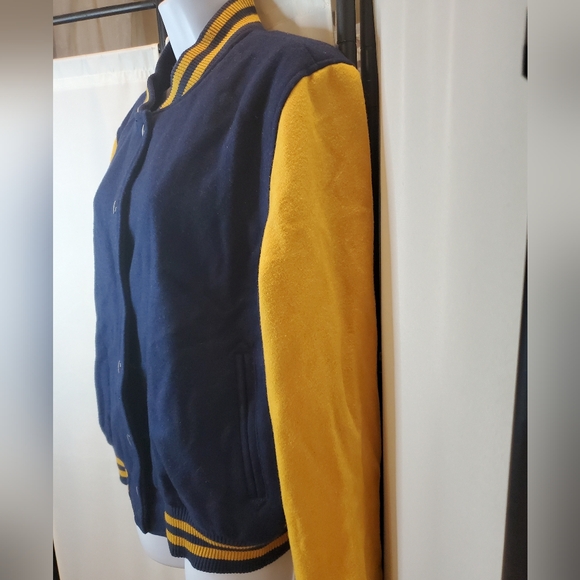 MOSSIMO XXL LETTERMAN JACKET 💛💙 Vintage Varsity Vibes  Wool Bomber Coat - Picture 9 of 16